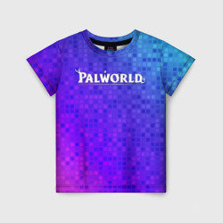 Детская футболка 3D Palworld лого на яркой мозаике