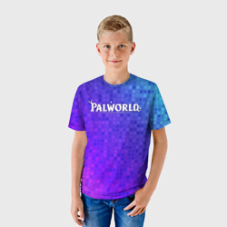 Детская футболка 3D Palworld лого на яркой мозаике - фото 2