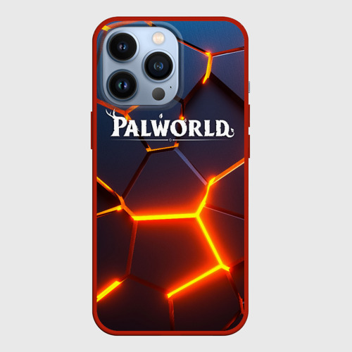 Чехол для iPhone 13 Pro с принтом Palworld logo разлом плит, вид спереди #2