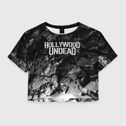 Женская футболка Crop-top 3D Hollywood Undead black graphite