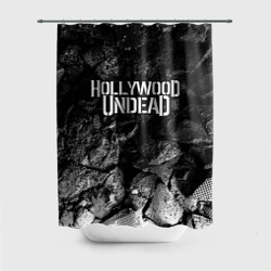 Штора 3D для ванной Hollywood Undead black graphite