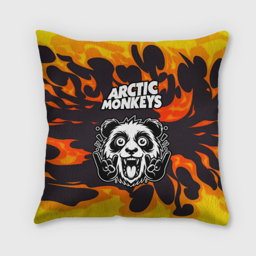 Подушка 3D Arctic Monkeys рок панда и огонь