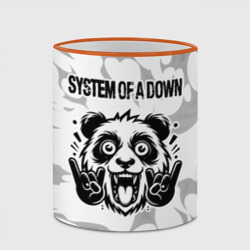 Кружка с полной запечаткой System of a Down рок панда на светлом фоне - фото 2