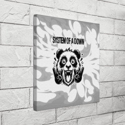 Холст квадратный System of a Down рок панда на светлом фоне - фото 2