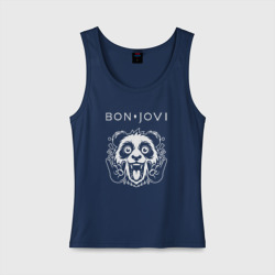 Женская майка хлопок Bon Jovi rock panda