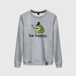 Женский свитшот хлопок Лягушка - be happy