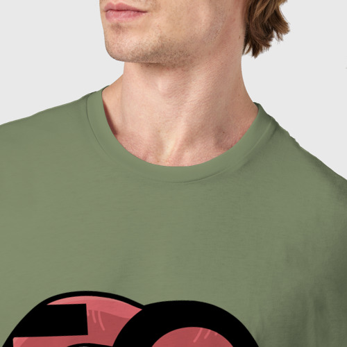 Мужская футболка хлопок Открытый рот с надписью food, цвет авокадо - фото 6
