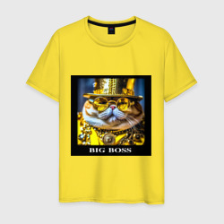 Мем кот барон в стиле стимпанк: big boss – Мужская футболка хлопок с принтом купить со скидкой в -20%