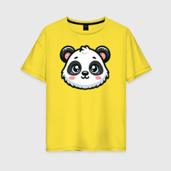 Женская футболка хлопок Oversize Мордочка панды