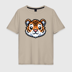Мужская футболка хлопок Oversize Мордочка тигра