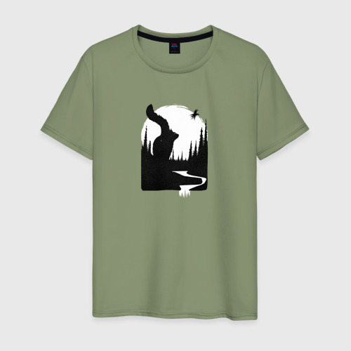 Мужская футболка хлопок Зов дикой природы, цвет авокадо