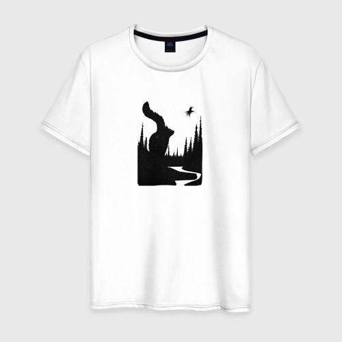 Мужская футболка из хлопка с принтом Зов дикой природы, вид спереди №1