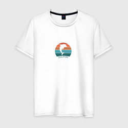 Дельфин на фоне заката – Мужская футболка хлопок с принтом купить со скидкой в -20%