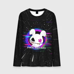 Мужской лонгслив 3D Bunnyy dirty night bass