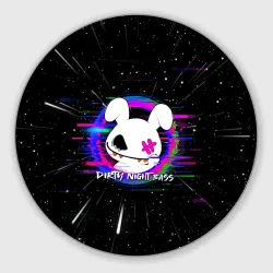 Круглый коврик для мышки Bunnyy dirty night bass