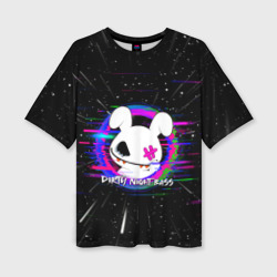 Женская футболка oversize 3D Bunnyy dirty night bass