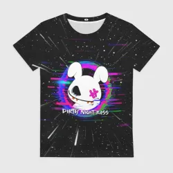 Женская футболка 3D Bunnyy dirty night bass