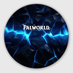 Круглый коврик для мышки Palworld logo blue ice