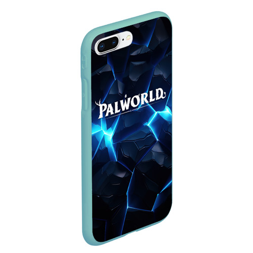 Чехол для iPhone 7Plus/8 Plus матовый Palworld logo blue ice, цвет мятный - фото 3