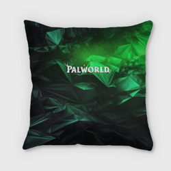 Palworld logo green abstract – Подушка 3D с принтом купить
