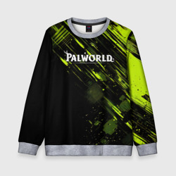 Детский свитшот 3D Palworld logo black  green