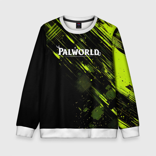 Детский свитшот 3D Palworld logo black  green, цвет 3D печать