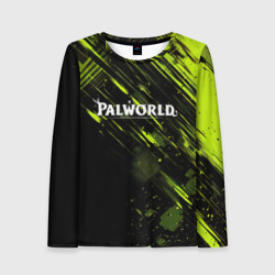 Женский лонгслив 3D Palworld logo black  green