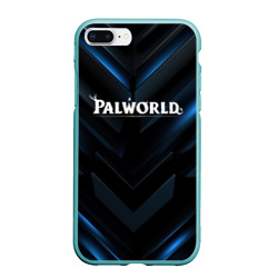 Чехол для iPhone 7Plus/8 Plus матовый Palworld logo blue neon abstract black