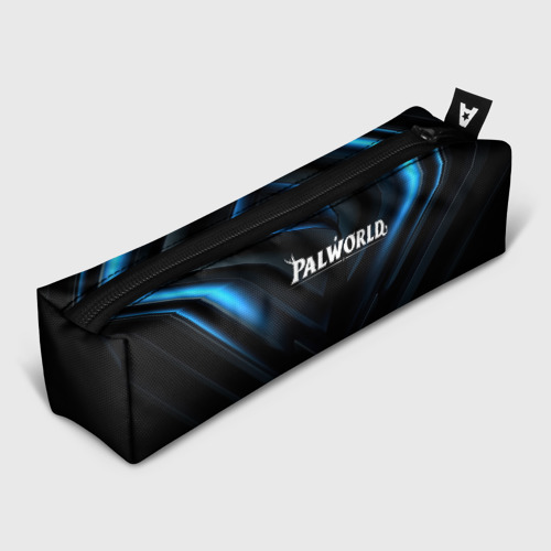 Пенал школьный 3D Palworld logo blue neon abstract black