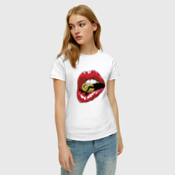 Женская футболка хлопок Гильза во рту - фото 2