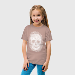 Детская футболка хлопок Отпечаток с черепом - белый - фото 2
