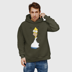 Мужское худи Oversize хлопок Гомер в кустах - фото 2