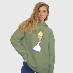 Женское худи Oversize хлопок Гомер в кустах - фото 2