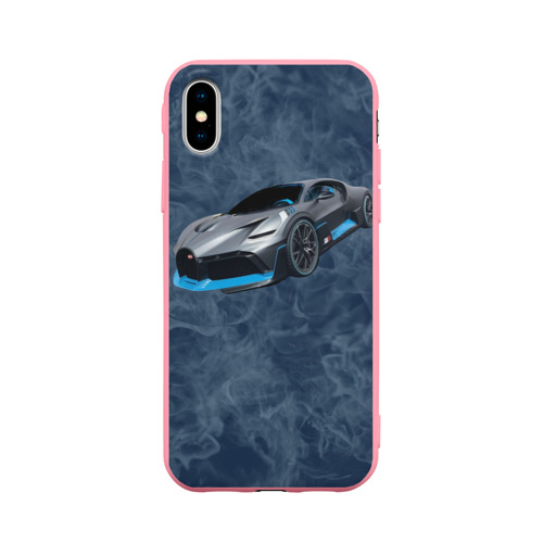 Чехол для iPhone X матовый с принтом Bugatti Divo - Бугатти дива, вид спереди #2