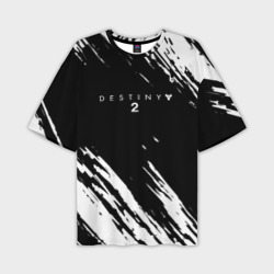 Мужская футболка oversize 3D Destiny краски чёрно белые