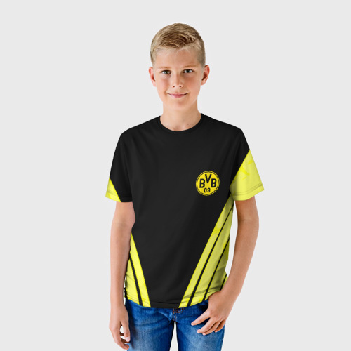 Детская футболка 3D Borussia geometry yellow, цвет 3D печать - фото 3