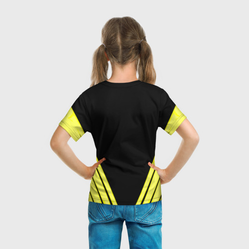 Детская футболка 3D Borussia geometry yellow, цвет 3D печать - фото 6