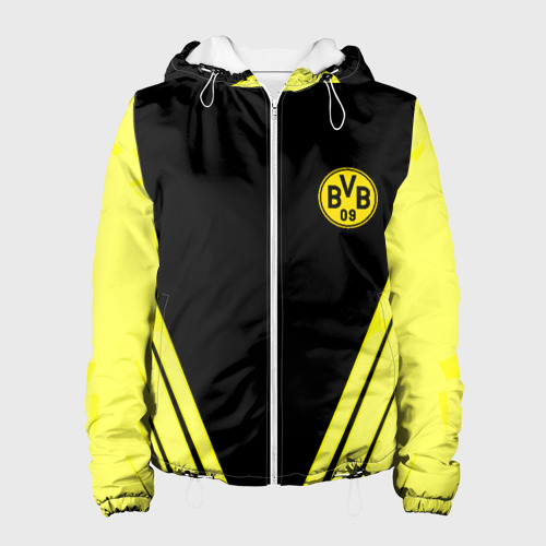 Женская куртка 3D Borussia geometry yellow, цвет белый