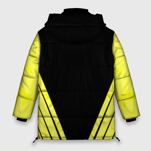 Женская зимняя куртка Oversize Borussia geometry yellow, цвет светло-серый - фото 2