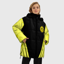 Женская зимняя куртка Oversize Borussia geometry yellow - фото 2