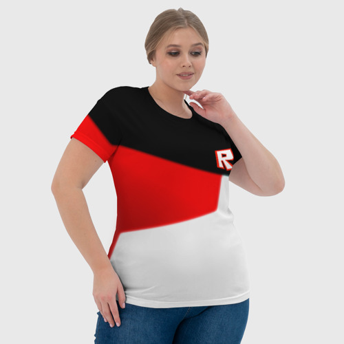 Женская футболка 3D с принтом Roblox текстура мобайл геометрия, фото #4