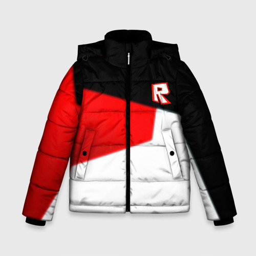 Зимняя куртка для мальчиков 3D с принтом Roblox текстура мобайл геометрия, вид спереди #2