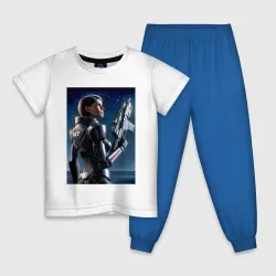 Детская пижама с белой футболкой Mass effect - character ai art