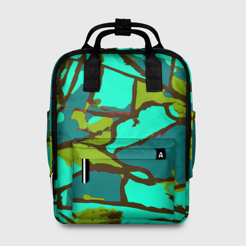 Женский рюкзак 3D с принтом Цветная геометрия, вид спереди #2