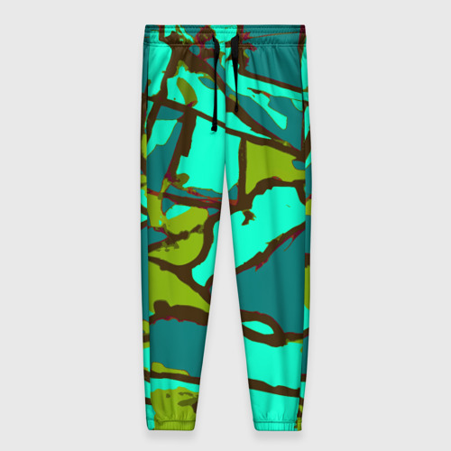 Женские брюки 3D с принтом Цветная геометрия, вид спереди #2