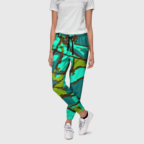 Женские брюки 3D с принтом Цветная геометрия, фото на моделе #1