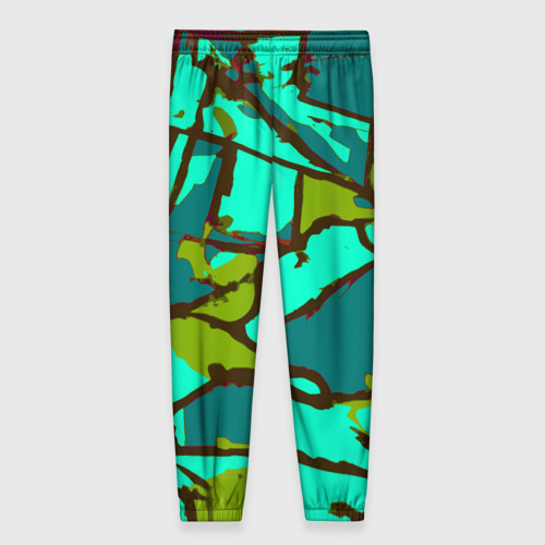Женские брюки 3D с принтом Цветная геометрия, вид сзади #1