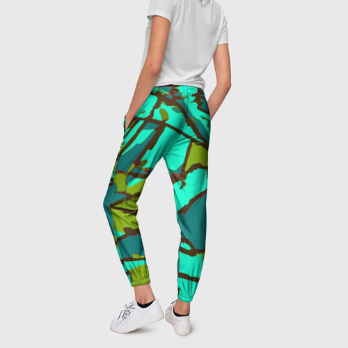 Женские брюки 3D с принтом Цветная геометрия, вид сзади #2