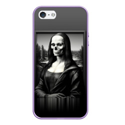 Чехол для iPhone 5/5S матовый Мона Лиза Black skull