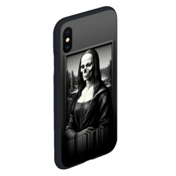 Чехол для iPhone XS Max матовый Мона Лиза Black skull - фото 2